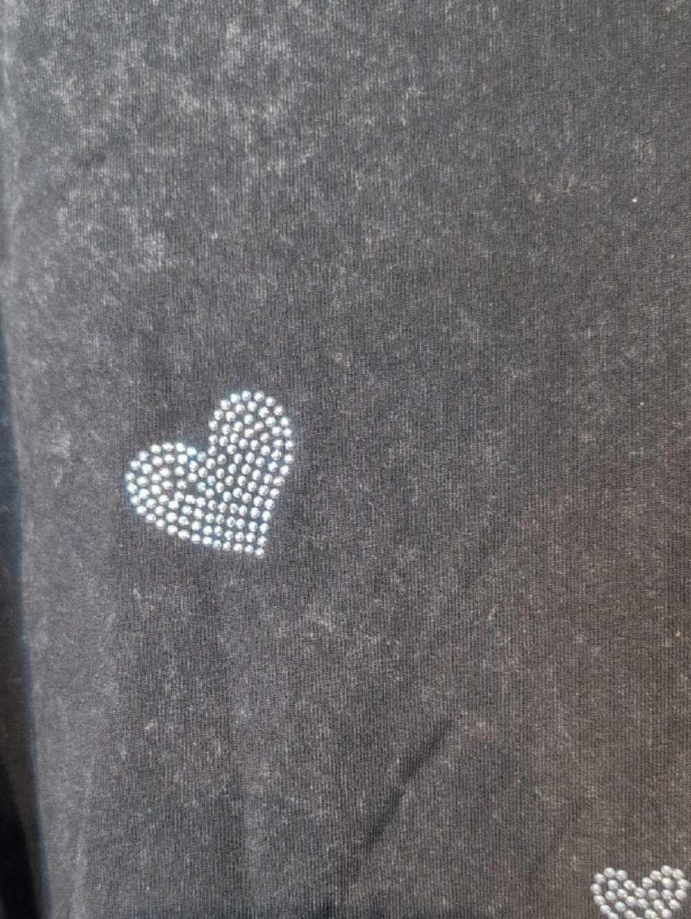 Black Short Sleeve Tee with Iridescent Heart Studs NWOT Size M - Picture 6 of 8